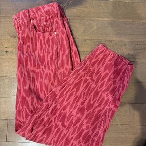 Scotch & Soda Red Patterned Straight Leg Pants